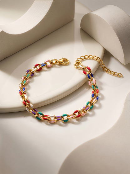Candy Link Gold Plated Charm Bracelet