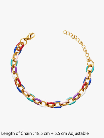 Candy Link Gold Plated Charm Bracelet