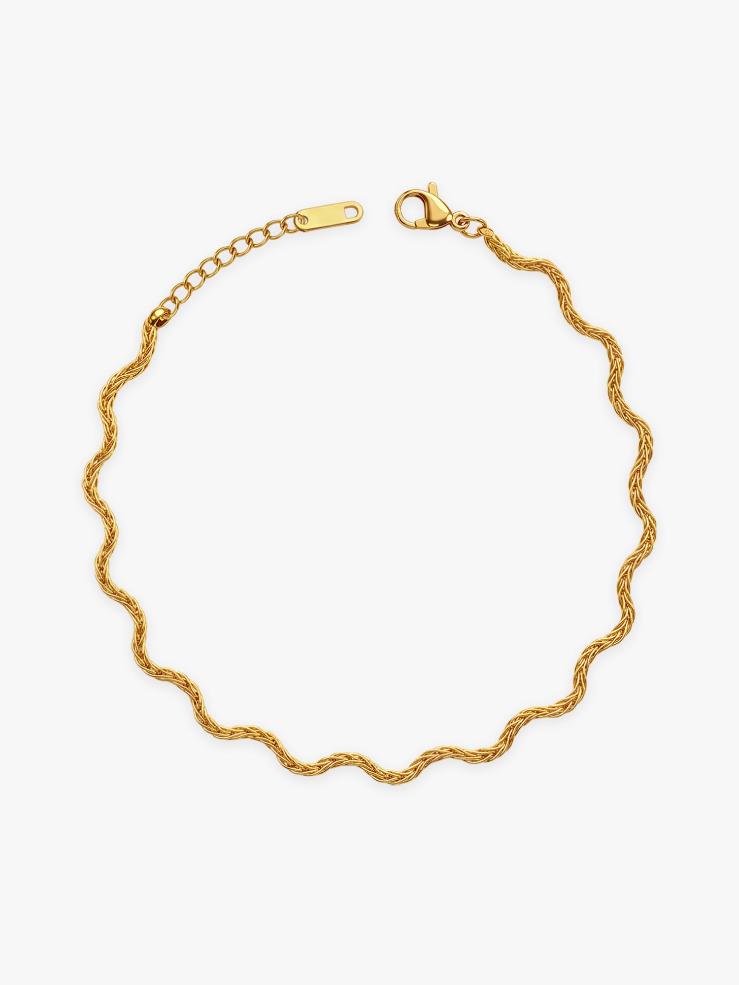 Wavy Rush Gold Plated Chain Bracelet