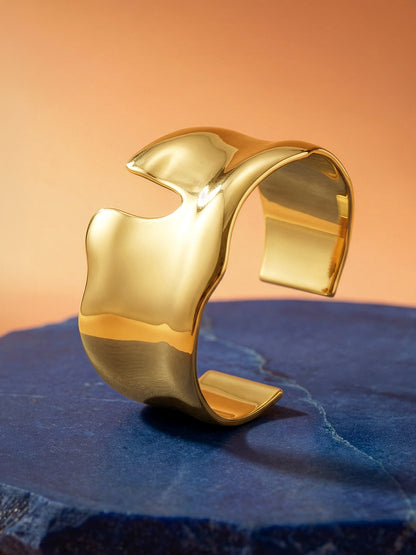 Sharp Mood Gold Plated Cuff Bracelet