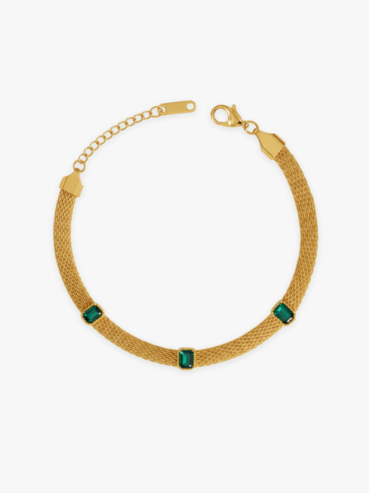 Emerald Rush Gold Plated Bracelet