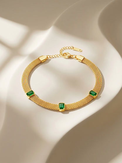 Emerald Rush Gold Plated Bracelet