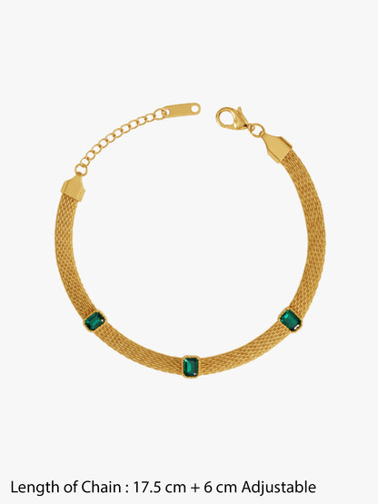 Emerald Rush Gold Plated Bracelet