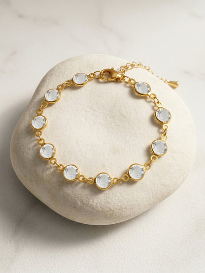 Crystal Circuit Gold Plated Bracelet