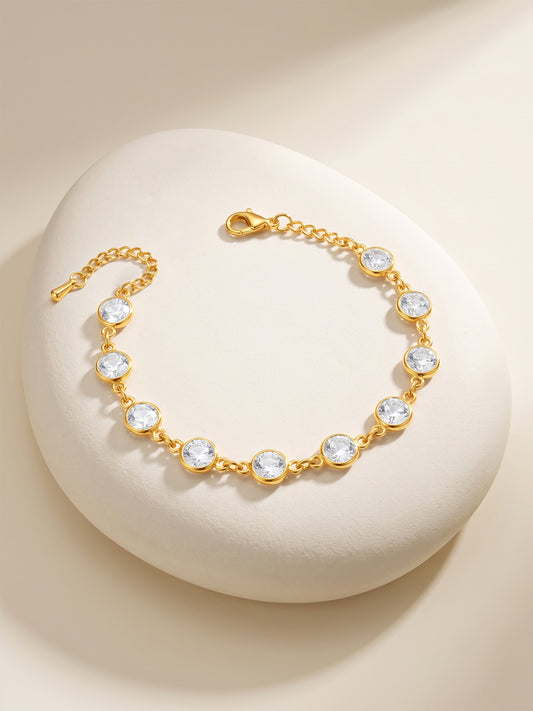 IXIA by GIVA Crystal Circuit Gold Plated Bracelet