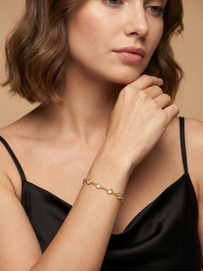 OnnMe by GIVA Crystal Circuit Gold Plated Bracelet