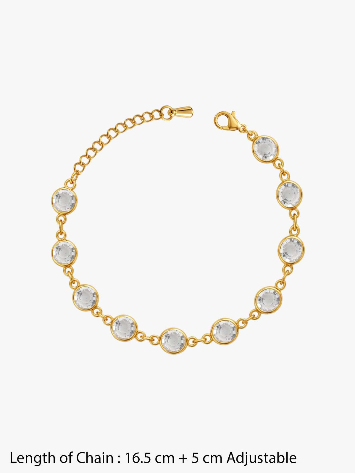 IXIA by GIVA Crystal Circuit Gold Plated Bracelet