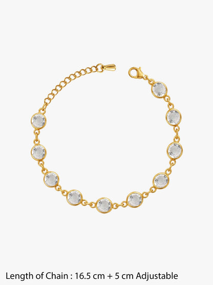 IXIA by GIVA Crystal Circuit Gold Plated Bracelet