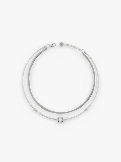 Mesh Mood Rhodium Plated Layered Bracelet