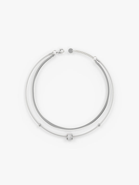 Mesh Mood Rhodium Plated Layered Bracelet