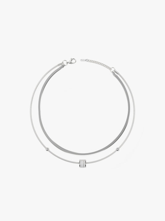 IXIA by GIVA Mesh Mood Rhodium Plated Layered Bracelet