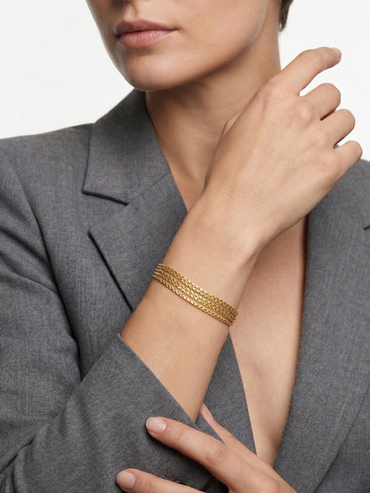 OnnMe by GIVA Stacked Signal Gold Plated Layered Bracelet