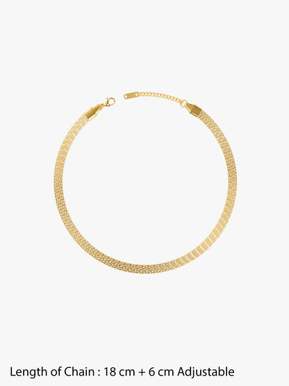 Stacked Signal Gold Plated Layered Bracelet