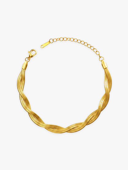 Spiral State Gold Plated Bracelet