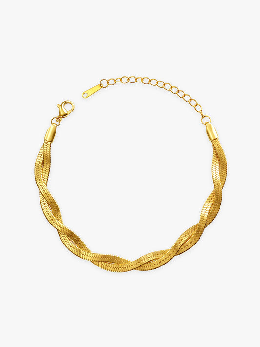 Spiral State Gold Plated Bracelet