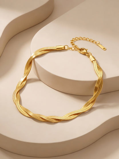 Spiral State Gold Plated Bracelet