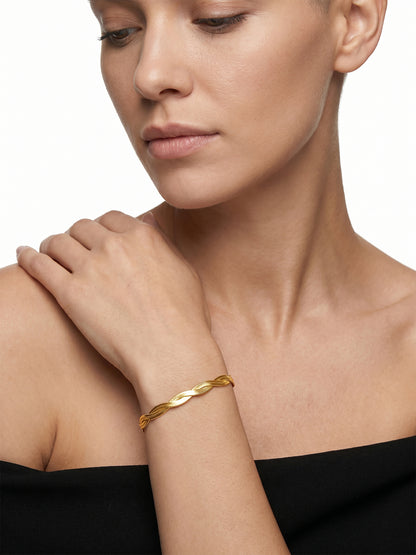 Spiral State Gold Plated Bracelet