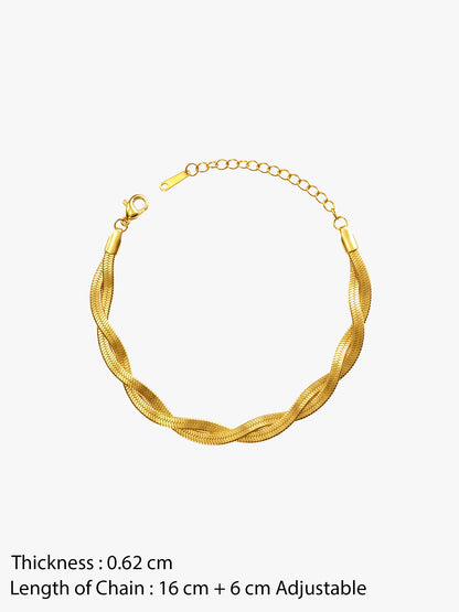 Spiral State Gold Plated Bracelet