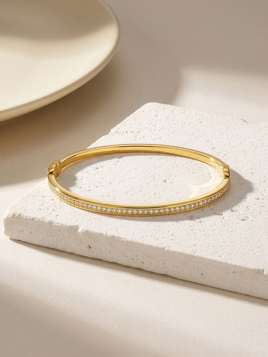 IXIA by GIVA Bling Behaviour Gold Plated Bangle Bracelet
