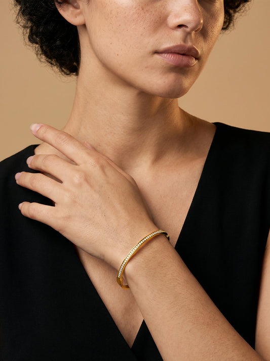 IXIA by GIVA Bling Behaviour Gold Plated Bangle Bracelet