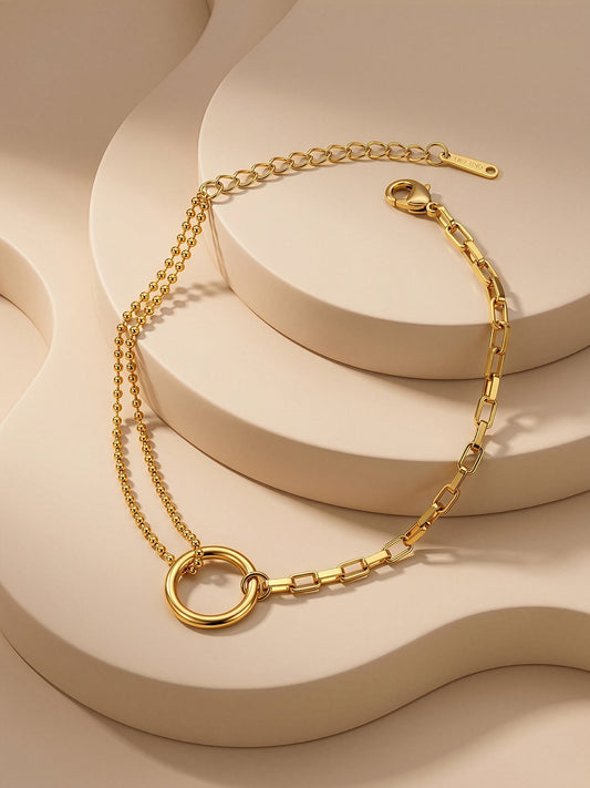 OnnMe by GIVA Loop Lane Gold Plated Bracelet
