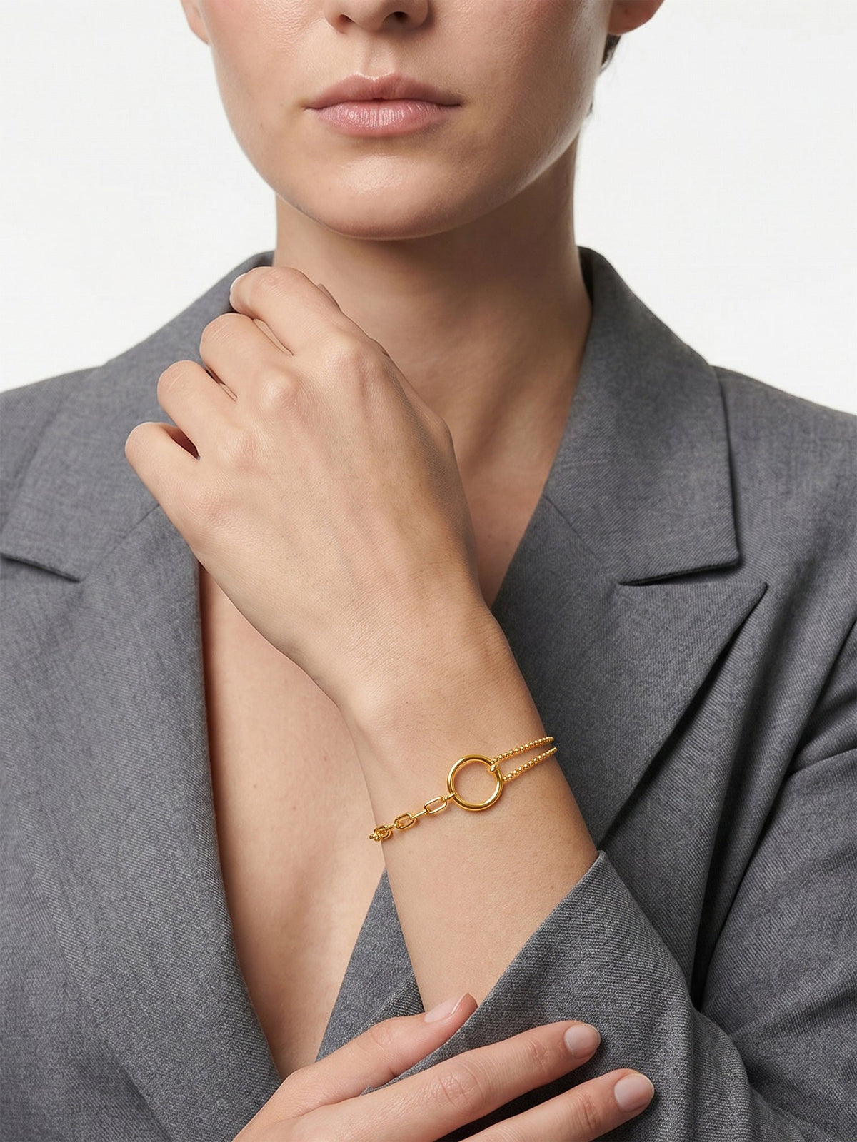 IXIA by GIVA Loop Lane Gold Plated Bracelet