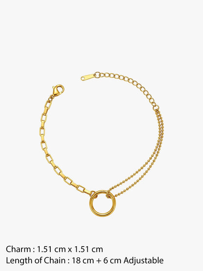 OnnMe by GIVA Loop Lane Gold Plated Bracelet
