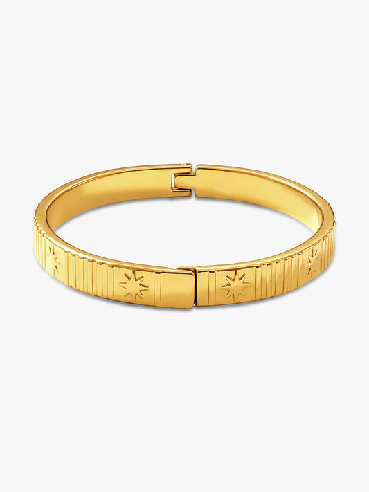 Solar Static Gold Plated Bangle Bracelet
