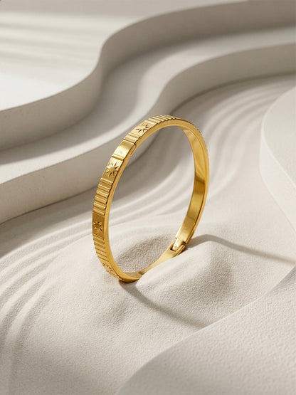 Solar Static Gold Plated Bangle Bracelet