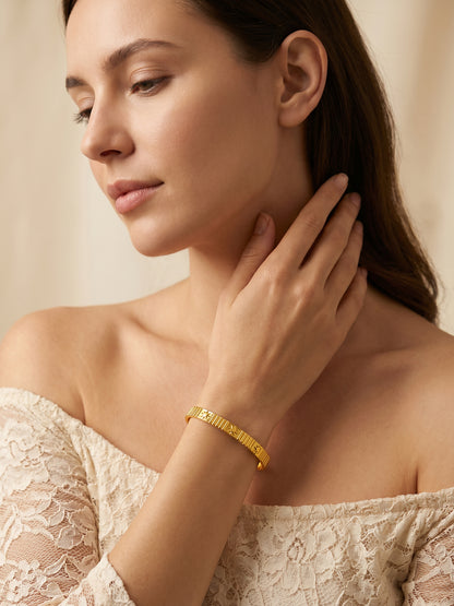 Solar Static Gold Plated Bangle Bracelet