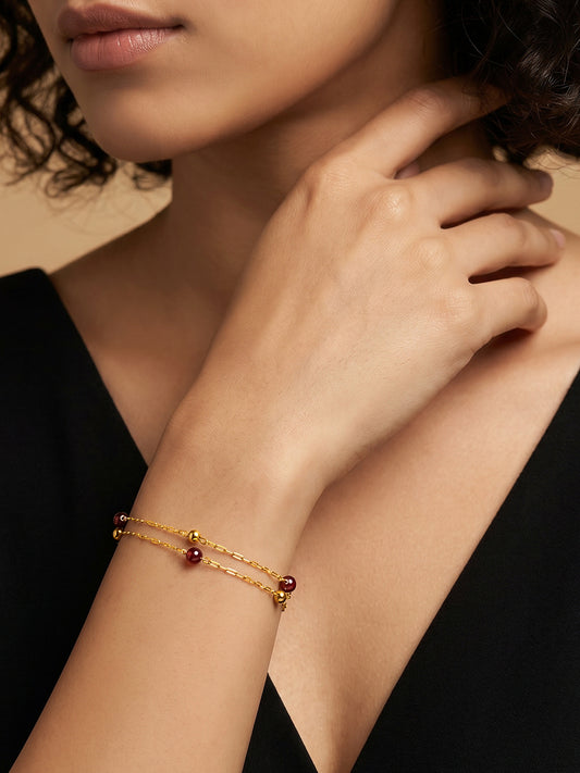 OnnMe by GIVA Cherry Static Gold Plated Bracelet