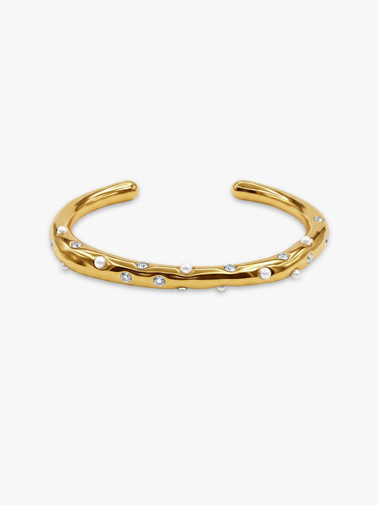 Stay Shining Gold Plated Cuff Bracelet