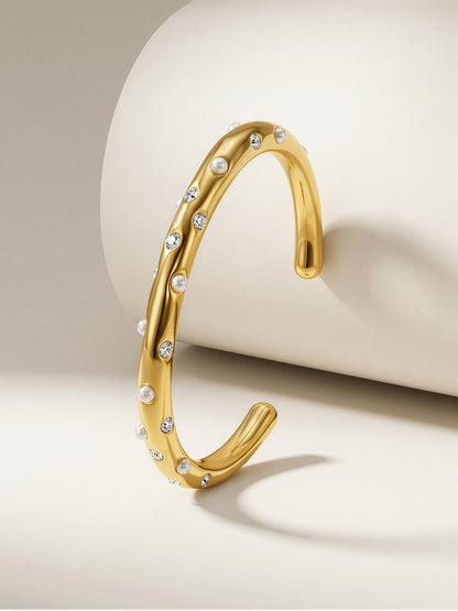 Stay Shining Gold Plated Cuff Bracelet