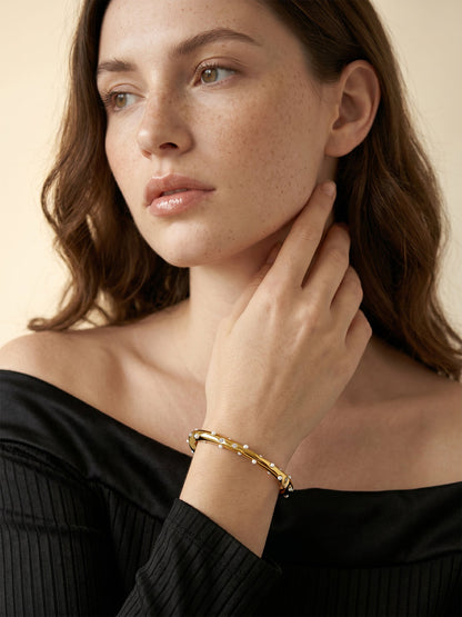 Stay Shining Gold Plated Cuff Bracelet