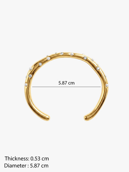 Stay Shining Gold Plated Cuff Bracelet