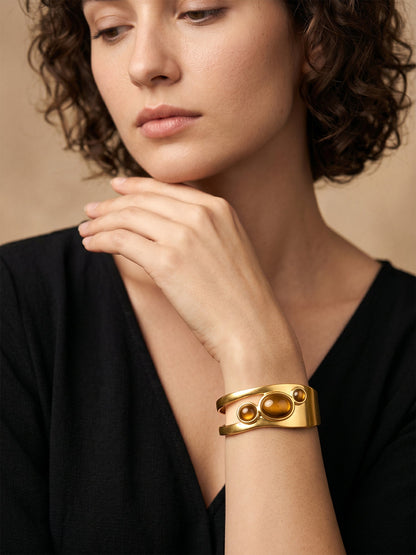 Amber Voltage Gold Plated Cuff Bracelet