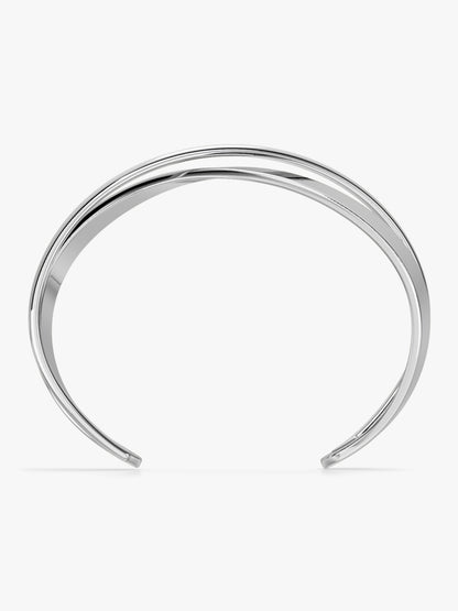 Spin Rhodium Plated Cuff Bracelet