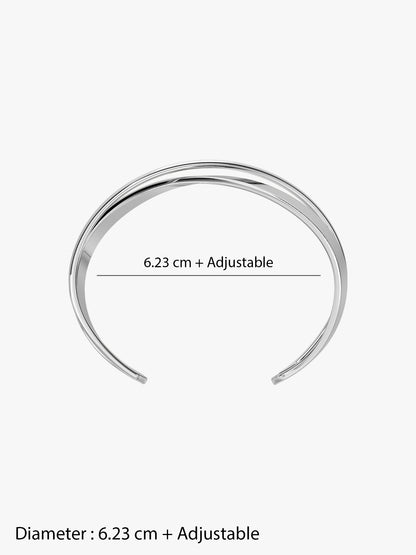 Spin Rhodium Plated Cuff Bracelet
