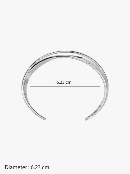 OnnMe by GIVA Spin Rhodium Plated Cuff Bracelet