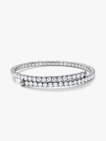 Ice Theory Rhodium Plated Cuff Bracelet