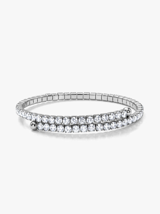 Ice Theory Rhodium Plated Cuff Bracelet