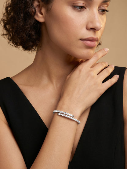 Ice Theory Rhodium Plated Cuff Bracelet