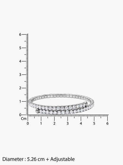 Ice Theory Rhodium Plated Cuff Bracelet