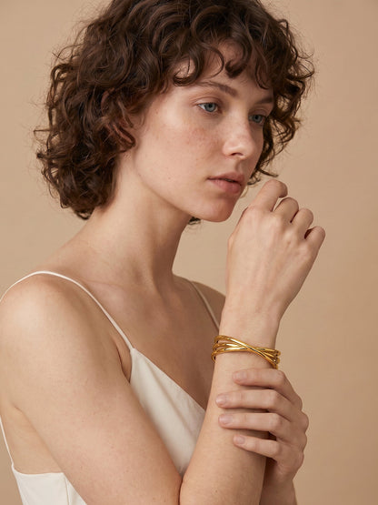 Play Date Gold Plated Cuff Bracelet