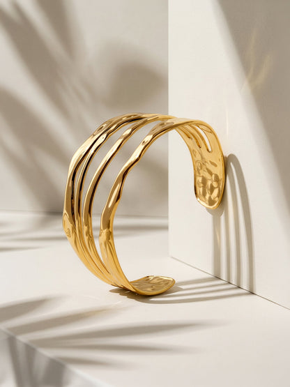 Melt Fiction Gold Plated Cuff Bracelet