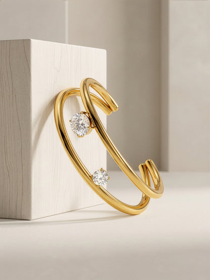 Meet Cute Gold Plated Cuff Bracelet