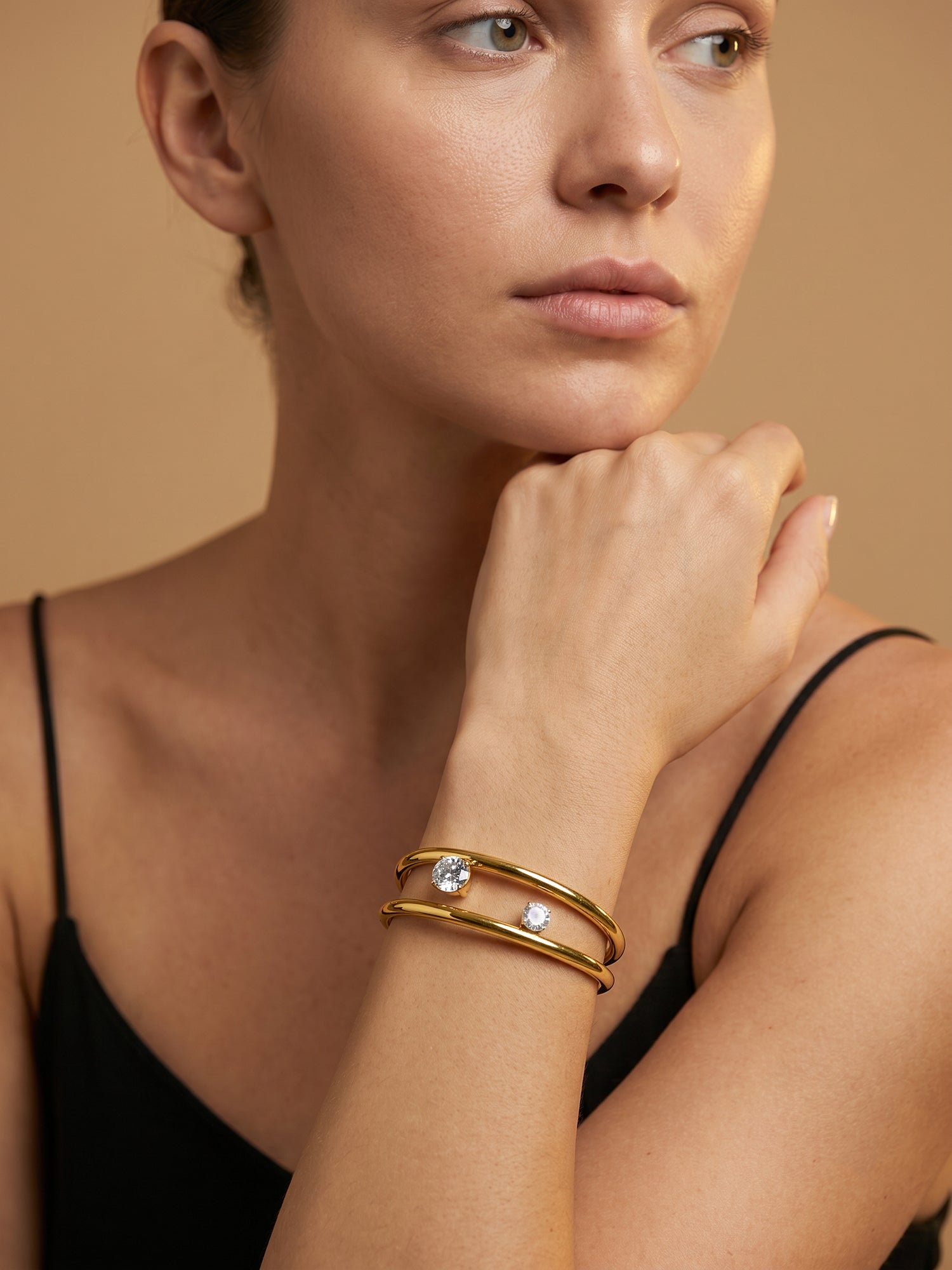 OnnMe by GIVA Meet Cute Gold Plated Cuff Bracelet