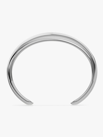 Curve Core Rhodium Plated Cuff Bracelet