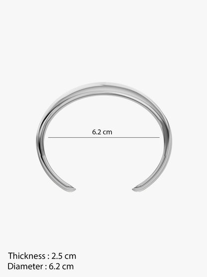 OnnMe by GIVA Curve Core Rhodium Plated Cuff Bracelet