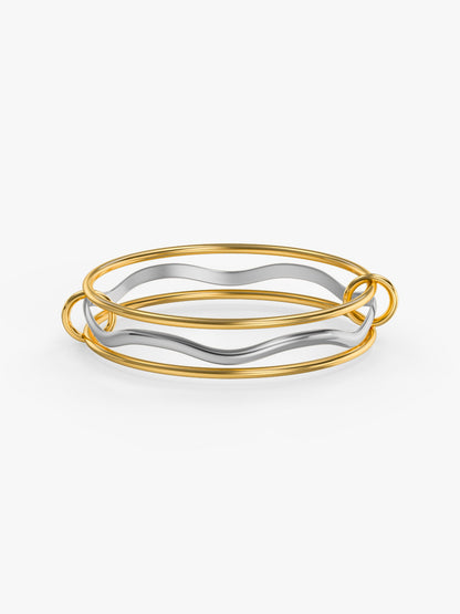 Twisted Signal Dual Tone Bangle Bracelet